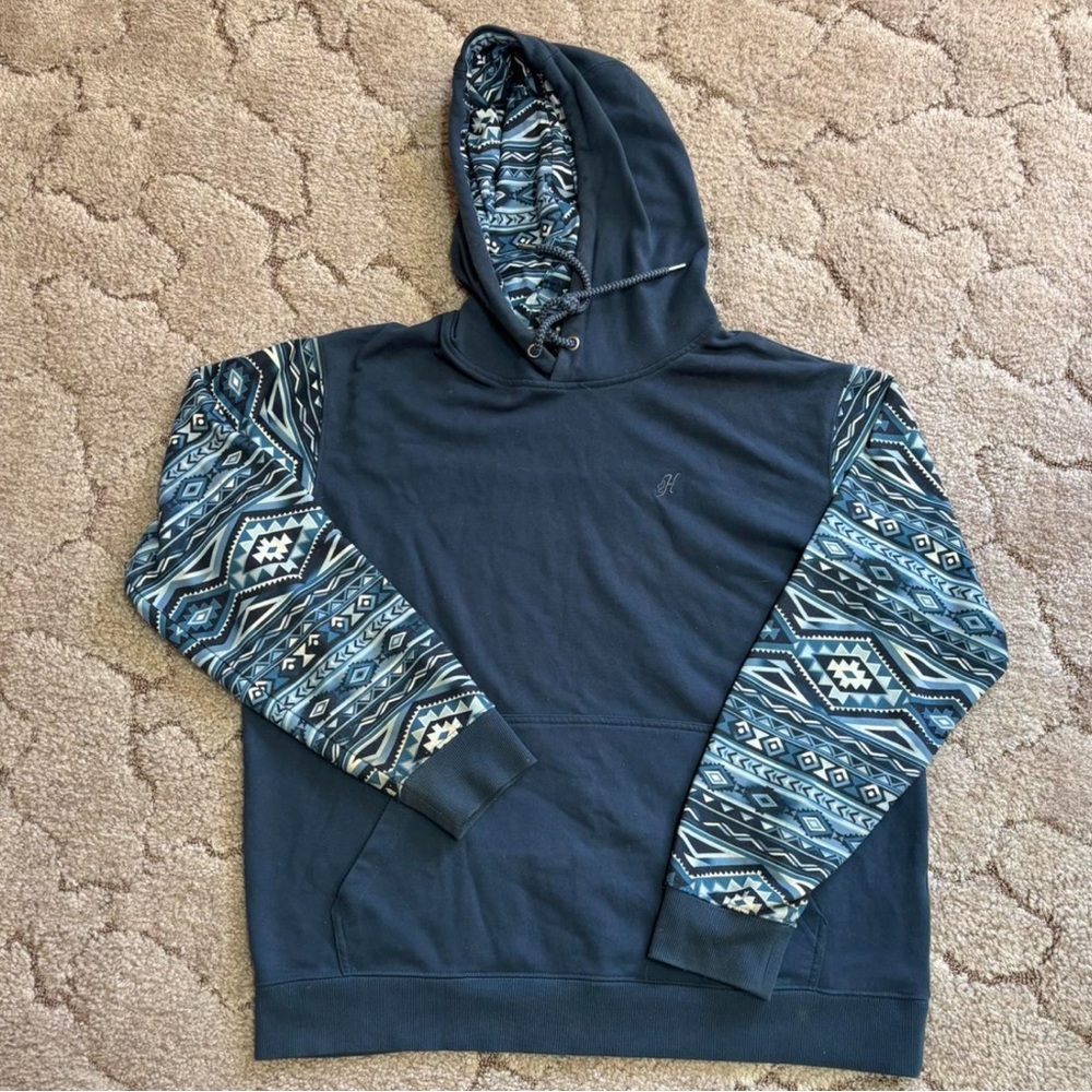 Hooey Navy and Patterned Hoodie